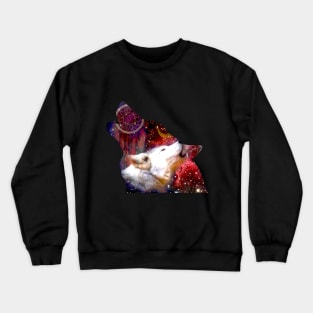 Howling Wolf Art Starry Fantasy Crewneck Sweatshirt